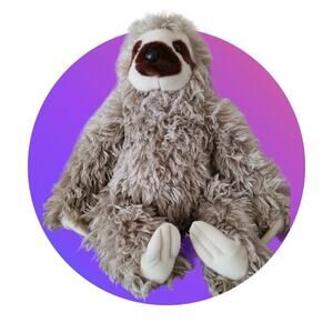 Wild Republic Sloth Brown 17" Plush Stuffed Animal Toy Shaggy Beige Grey NWT